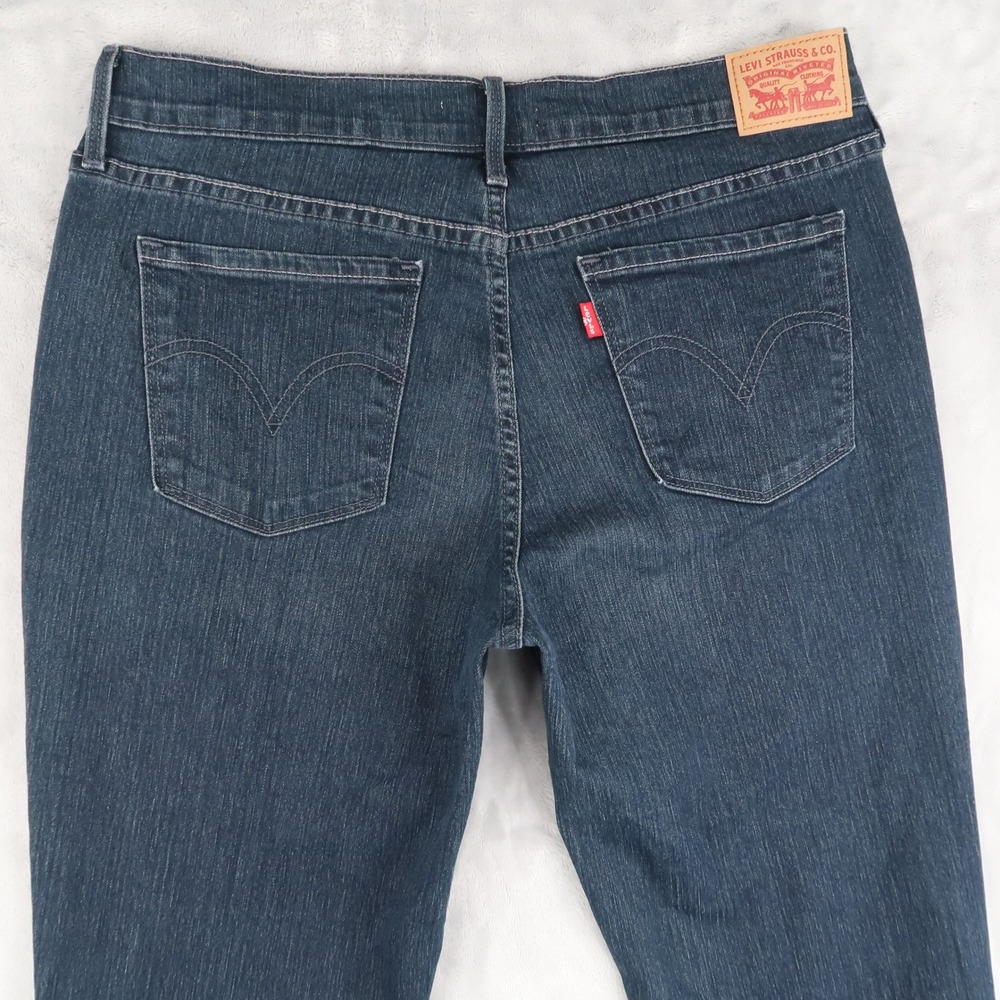 Levi's Jeans Women 10 Fits 31x31.5 Dark Blue 505 Straight Leg Stretch Classic